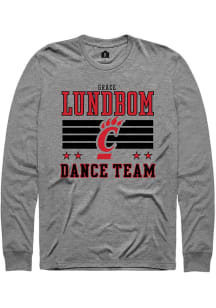 Grace Lundbom Cincinnati Bearcats Grey NIL Striped Long Sleeve Player T Shirt