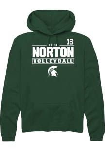 Kalea Norton Michigan State Spartans Mens Green NIL Stacked Box Player Hood
