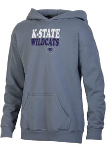 ComfortWash K-State Wildcats Youth Grey Stacked Garment Dyed Long Sleeve Hoodie