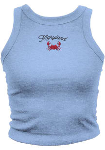 Where I’m From Maryland Womens Light Blue Embroidered flag Tank Top