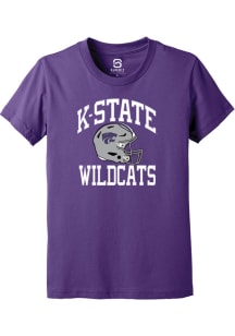 Summit Sportswear K-State Wildcats Youth Purple Football Helmet Short Sleeve T-Shirt