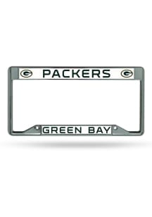 Green Bay Packers Premium Chrome License Plate Frame - White