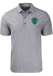Cutter and Buck Seattle Sounders FC Black Forge Heather Stripe Big and Tall Polo