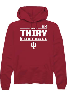 Blake Thiry Indiana Hoosiers Mens Crimson Football NIL Stacked Box Player Hood