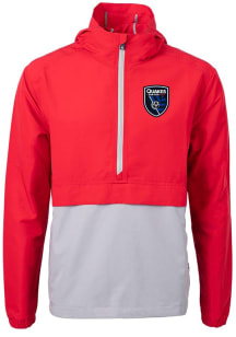 Cutter and Buck San Jose Earthquakes Mens Red Charter Eco Pullover Jackets