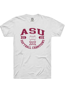 Summit Sportswear Arizona State Sun Devils White Big 12 Softball Tournament Champions 2026 Short S..