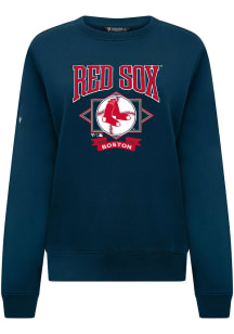 Levelwear Boston Red Sox Womens Navy Blue Yvette Precinct Cooperstown Crew Sweatshirt