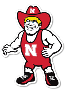 Nebraska Cornhuskers 6 Inch Wrestling Herbie Auto Decal - White