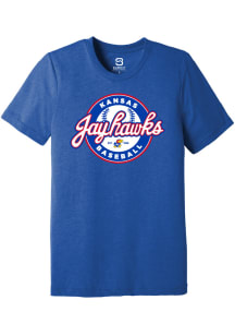 Summit Sportswear Kansas Jayhawks Blue Script Logo Short Sleeve Fashion T Shirt