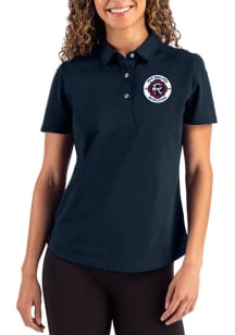 Cutter and Buck New England Revolution Womens Navy Blue Advantage Short Sleeve Polo Shirt