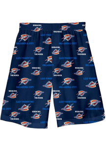 Oklahoma City Thunder Boys Navy Blue All Over Printed Sleep Sleep Shorts
