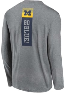 Nike Michigan Wolverines Grey Front Back Stack Long Sleeve T-Shirt