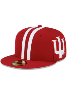 New Era Indiana Hoosiers Mens Crimson Helmet Head 59FIFTY Fitted Hat