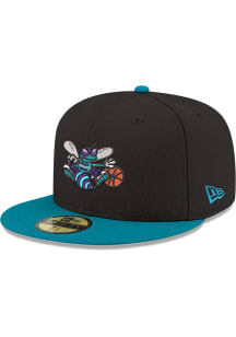 New Era Charlotte Hornets Mens Black Alt 2T 59FIFTY Fitted Hat