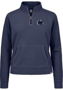 Summit Sportswear Penn State Nittany Lions Womens Navy Blue Pigment Dyed Qtr Zip