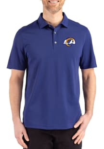 Cutter and Buck Los Angeles Rams Navy Blue Advantage Refresh Pique Big and Tall Polo