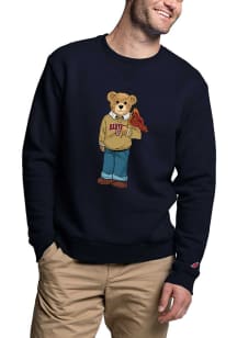 Harvard Crimson Mens Navy Blue Bear Long Sleeve Fashion Sweatshirt