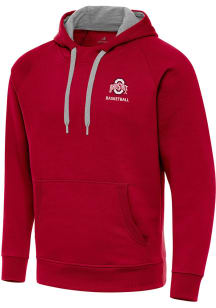Antigua Ohio State Buckeyes Mens Red Victory Basketball Long Sleeve Hoodie