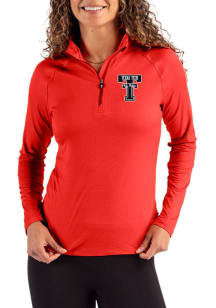 Cutter and Buck Texas Tech Red Raiders Womens Red Coastline Qtr Zip