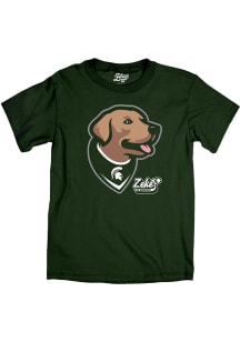 Blue 84 Michigan State Spartans Green Zeke the Wonderdog Short Sleeve T Shirt