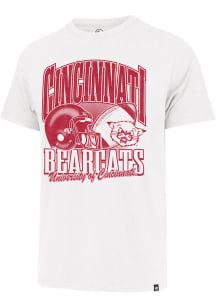 47 Cincinnati Bearcats White Monochrome Football Franklin Short Sleeve Fashion T Shirt