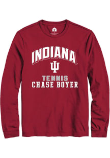 Chase Boyer Indiana Hoosiers Crimson NIL Arch Logo Long Sleeve Player T Shirt