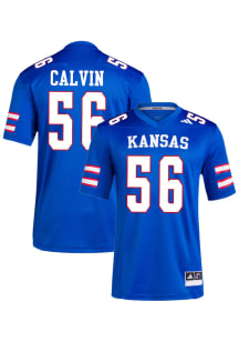 Marcus Calvin  Adidas Kansas Jayhawks Royal Blue NIL Name And Number Football Jersey