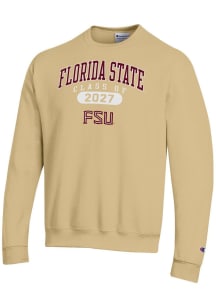 Champion Florida State Seminoles Mens Gold Class of 2027 Powerblend Long Sleeve Crew Sweatshirt