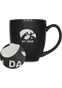 Iowa Hawkeyes #1 Dad 15oz Bistro Ceramic Mug - Black