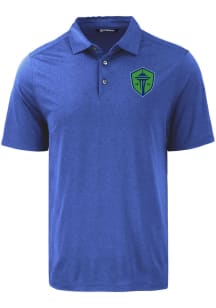 Cutter and Buck Seattle Sounders FC Mens Blue Coastline Eco Short Sleeve Polo