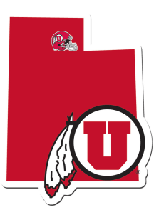 Utah Utes Home State Auto Decal - Red