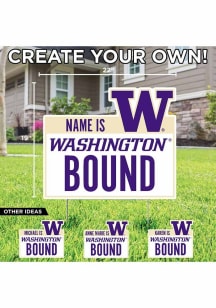 Washington Huskies Personalized School Bound Yard Sign - White