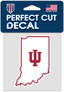 Indiana Hoosiers 4x4 State Shape Auto Decal - Crimson