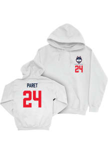 Zion Paret UConn Huskies Mens White NIL Logo Player Hood