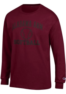 Champion Alabama A&M Bulldogs Maroon Softball Jersey Long Sleeve T Shirt