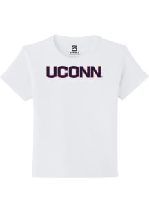 Summit Sportswear UConn Huskies Youth White Straight Block Short Sleeve T-Shirt