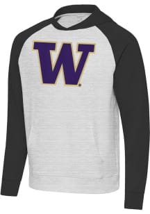 Antigua Washington Huskies Mens Black Full Front Urgent Long Sleeve Hoodie