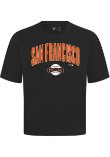 Levelwear San Francisco Giants Black Signature Knit District Cooperstown Short Sleeve Fashion T Sh..