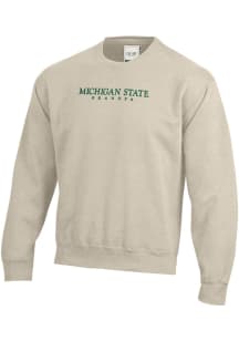 Michigan State Spartans Mens Oatmeal Embroidered Grandpa Long Sleeve Crew Sweatshirt