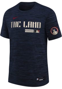 Nike Cleveland Guardians Youth Navy Blue City Connect AC Velocity Short Sleeve T-Shirt