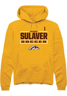 Reagan Sulaver Western Michigan Broncos Mens Gold NIL Stacked Box Player Hood