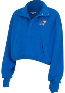 Kansas Jayhawks Womens Blue Powerhouse Qtr Zip