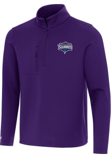 Antigua Greensboro Swarm Mens Purple Insider Long Sleeve Qtr Zip Pullover
