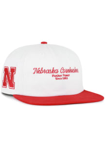 47 Nebraska Cornhuskers White Script Stack Captain RL Mens Snapback Hat