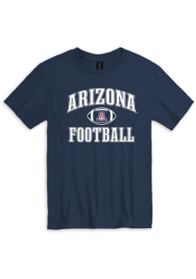 Arizona Wildcats Navy Blue Number One Football Short Sleeve T Shirt