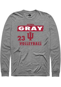 Victoria Gray Indiana Hoosiers Grey NIL Striped Long Sleeve Player T Shirt
