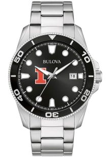 Bulova Illinois Fighting Illini Sport Stainless Steel Mens Watch