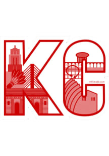 Kansas City Letters Design Stickers - Red