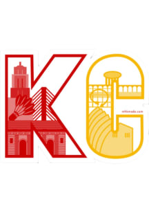 Kansas City Letters Stickers - Red