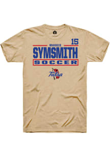 Maggie SymSmith Tulsa Golden Hurricane Brown NIL Stacked Box Short Sleeve Player T Shirt